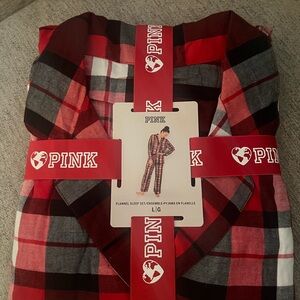 PINK Victoria's Secret Pajama Set - Red, Black, and White